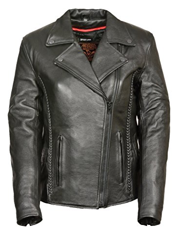 Milwaukee Women's Jacket with Braid and Stud Detailing/Black Hardware (Black, X-Small)