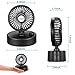 E-More Battery Operated Desk Fan, Mini USB Personal Table Fan, Stepless Speed Regulation, Super Quiet, Powered by USB or Rechargeable Battery, Small Fan Cooling for Office Desk Bedroom Outdoor(Black)