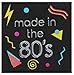 Juvale Made in the 80's Paper Napkins for Birthday Parties (5 x 5 in, Black, 50 Pack) - 80s Centerpiece Decorations - Disposable Party Decor Napkins