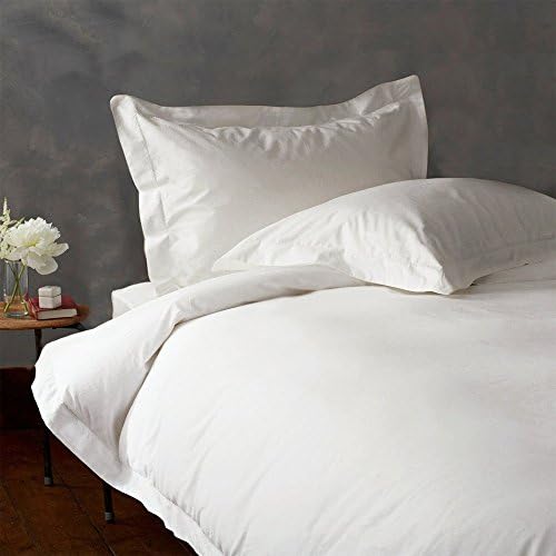 Royal Home Collection 100% Egyptian Cotton 3 PCs- Duvet Cover Set Full Bed/Double Bed Size, White Solid 600 Thread Count