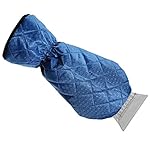 Ice Scraper Mitt For Car Windshield Snow Scrapers with Waterproof Glove Lined of Thick Fleece (Blue)