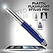 SyPen Stylus Pen for Touchscreen Devices, Tablets, iPads, iPhones, Multi-Function Capacitive Pen With LED Flashlight, Ballpoint Ink Pen, 3-In-1 Pen, Multi, 10PK