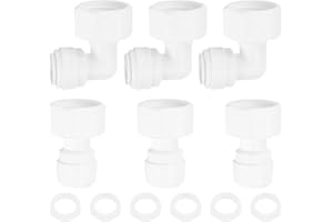 uxcell 3Pcs Elbow&Straight 1/2 Inch NPT Female to 3/8 Inch Quick Tube Connector Push to Connect Tube Fittings Hose Connector 