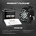 ✲Christmas Gifts✲ ETEVON Sport Men's Analog-Digital Chronograph Resin Strap Watch, X-Large Display Stealth Black Watch - Water and Shock Resistant