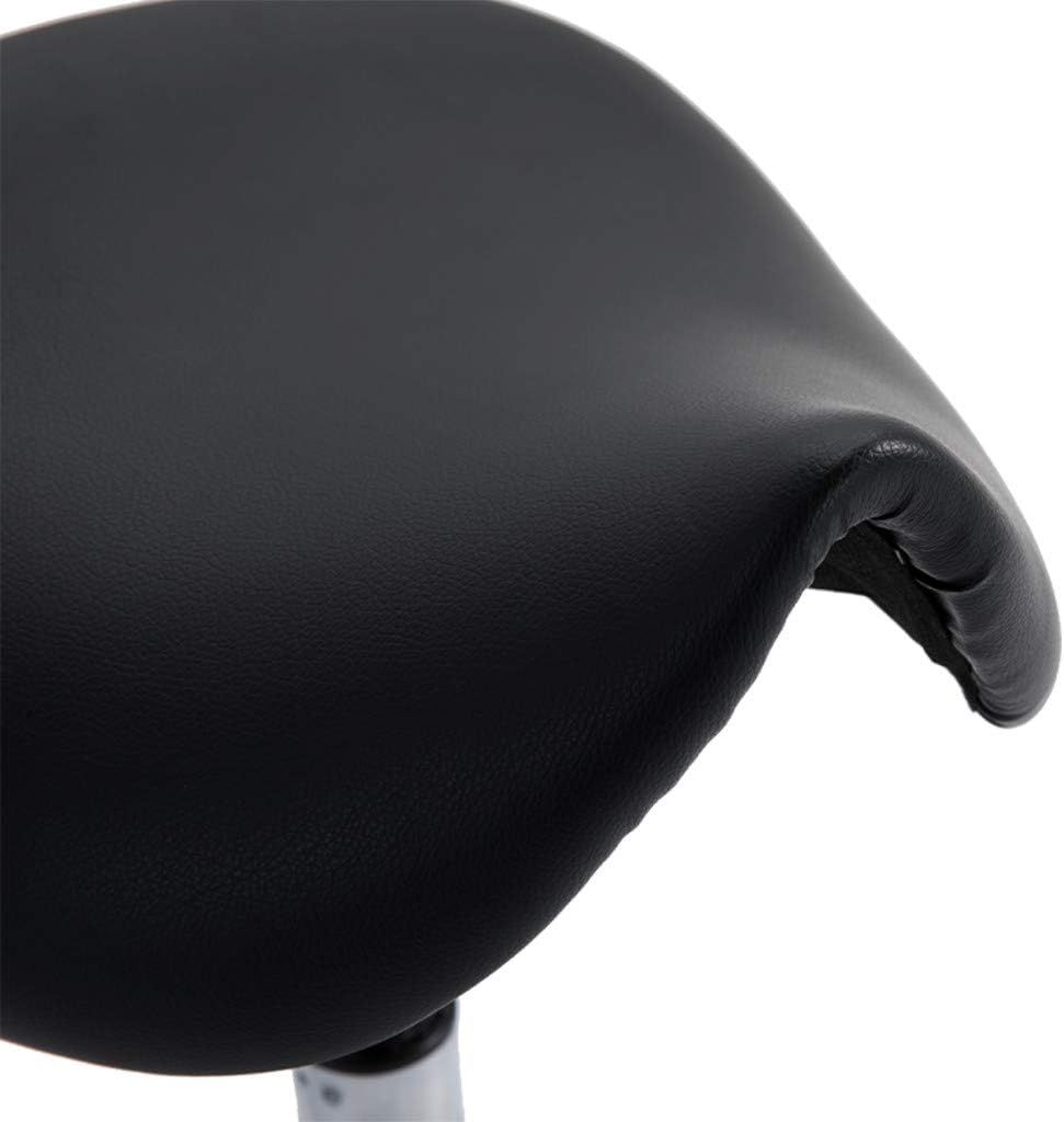 UTPO Saddle Stool Rolling Stool with Wheels Office Chair Adjustable Hydraulic Beauty Spa Salon Work Bench Bar Chair Black: Kitchen & Dining