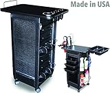 C180-LTH LF Salon SPA Roll-About Cart Locking Trolley & 110-Black TOP W/Appliance Tool Holder Made in USA by Dina Meri