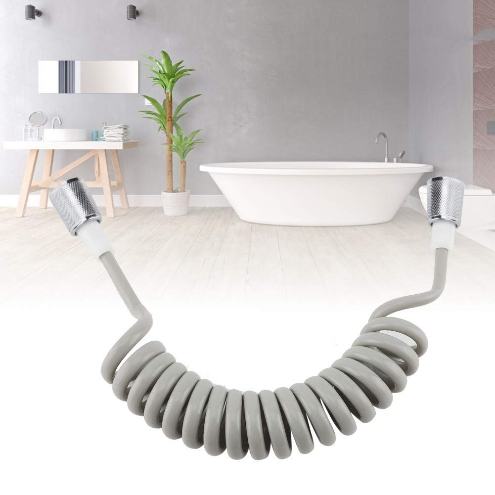 Shower Hose, ABS Spring Flexible Shower Hose for Water Plumbing Toilet Bidet Sprayer Gun Bathroom(Gray)