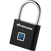 Fingerprint Smart Padlock, Biometric Metal Keyless Thumbprint Lock Alloy, USB Rechargeable, Quick Unlock Waterproof Rustproof