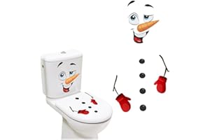 Snowman Christmas Toilet Stickers PVC Self-Adhesive Waterproof Wall Sticker Bathroom Decals Mural for Xmas Decoration