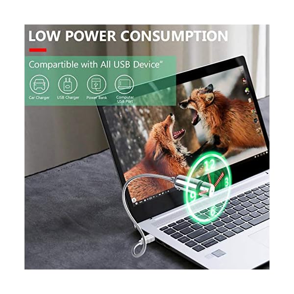 USB-LED-Fan-HuiHeng-Mini-LED-Clock-Fan-with-Flexible-Gooseneck-Personal-Silent-Laptop-Fan-USB-Powered-for-Home-Office huiheng USB LED Fan, Mini LED Clock Fan with Flexible Gooseneck, Personal Silent Laptop Fan USB Powered for Home Office