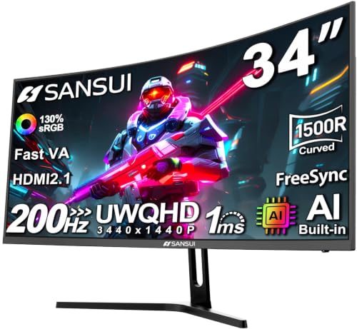 SANSUI 34-Inch Curved Gaming Monitor