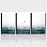 3 Piece Framed Canvas Wall Art Sea Level Landscape Canvas Prints Home Artwork Decoration for Living Room,Bedroom - 16