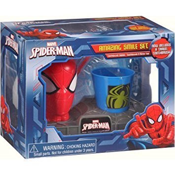 Spider Man Amazing Smile Set Toothbrush Holder, Toothbrush, & Rinse Cup