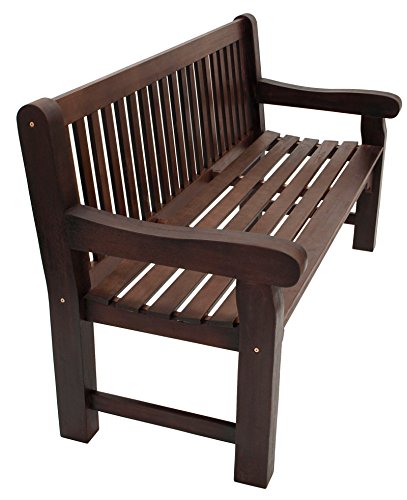 DEGAMO Gartenbank Parkbank Bristol 3-sitzer, Eukalyptus im Kolonialstil dunkel braun, extra stabil, FSC®-Zertifiziert, Outdoor – Bild 4