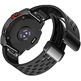 Sankel Quick Fit 22mm Band for Garmin Fenix 7 Pro /6 Pro/5 Plus, Fold-over Magnetic Closure Silicone Watchband Strap for Fenix 7 6 5/ Epix Pro 47mm/Approach S70 47mm/Epix Gen 2/Forerunner 965 955 945