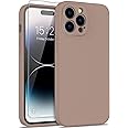DEENAKIN Compatible with iPhone 14 Pro Max Case with Screen Protector,Enhanced Camera Cover,16ft Drop Tested Soft Silicone Gel Rubber,Slim Protective Phone Case 6.7" Light Brown