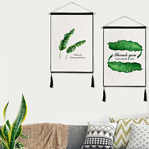 Adarl Hanging Painting Wall Art Wooden Scroll Painting Rolling Art Print on Canvas Framed with Tassel Ready to Hang for Home Office Decor(Lotus)