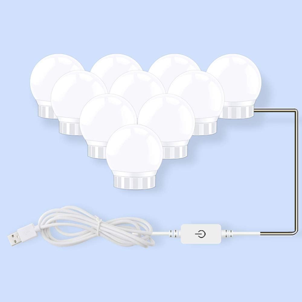 Tabanlly Led Dimmable Free Punching Mirror Bulb Mirror Headlights Led String Lights Decorative Lights LED Vanity Mirror Lights Kit Dimmable Light Bulbs for Makeup Dressing Table Dimmable Light Bulbs