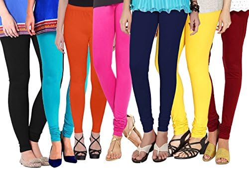 Shmayra Multicolor Soft & Stretchable Churidar Leggings for Womens Free Size – Leggings Combo Offer
