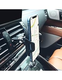 Soporte de teléfono móvil para coche para ventilación de coche, salpicadero, parabrisas 2019, compatible con iPhone XS Max R X 8 Plus 7 Plus 6S, Samsung Galaxy S9 S8 Edge y otros teléfonos de 4,7 6,5 pulgadas (negro)