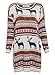 Orilife Women's Spring Oversized Baggy Reindeer Pullover Sweaters Khaki