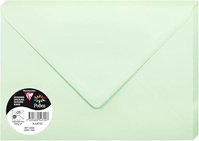 Clairefontaine 5472C Gummed Envelopes Pack 20 C5 16.2x22.9cm 120gsm Green