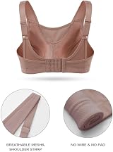 WingsLove Women's High Impact Sports Bra Full Coverage Wirefree Run view 6