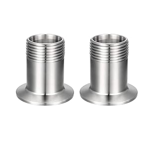 uxcell 1" NPT Male Threaded Pipe Fitting to TRI CLAMP (OD 50.5mm Ferrule) 2 Pcs