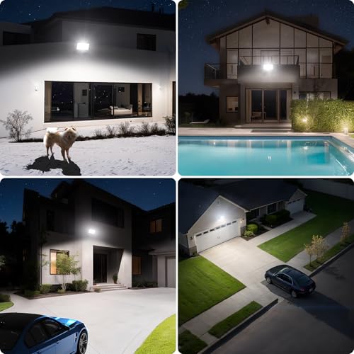 Outdoor LED Spotlight 300 W – 30000 LM 6500 K Super Bright Cool White Outdoor LED Headlight, IP66 Waterproof Security Light for Stadium, Patio, Road, Garage