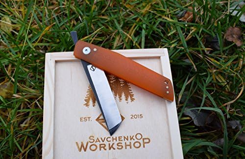 Friction folder "“Kwaiken”Lights fiberglass carbon lit Hand Made custom bushcraft pocket Knife best gift for him hand forged handcrafted