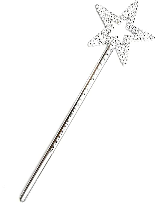 Varita De Glinda De El Mago De Oz FUNIDELIA - Accesorio Para Disfraz Adulto, Con Luz | Color Gris/plateado, 40 Cm