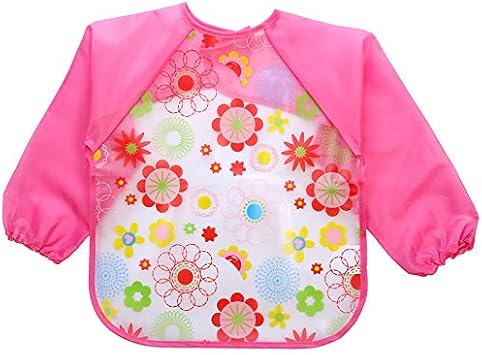 Bavoir Bebe A Long Manche En Plastique Avec Motifs Fleurs Tablier Rose Pour Ecole Garcon Bebe Repas Bavoir Impermeable Tablier Peinture Pour Enfant Bebe Fille De 2 5ans Tablier Enfant Bebe Puericulture