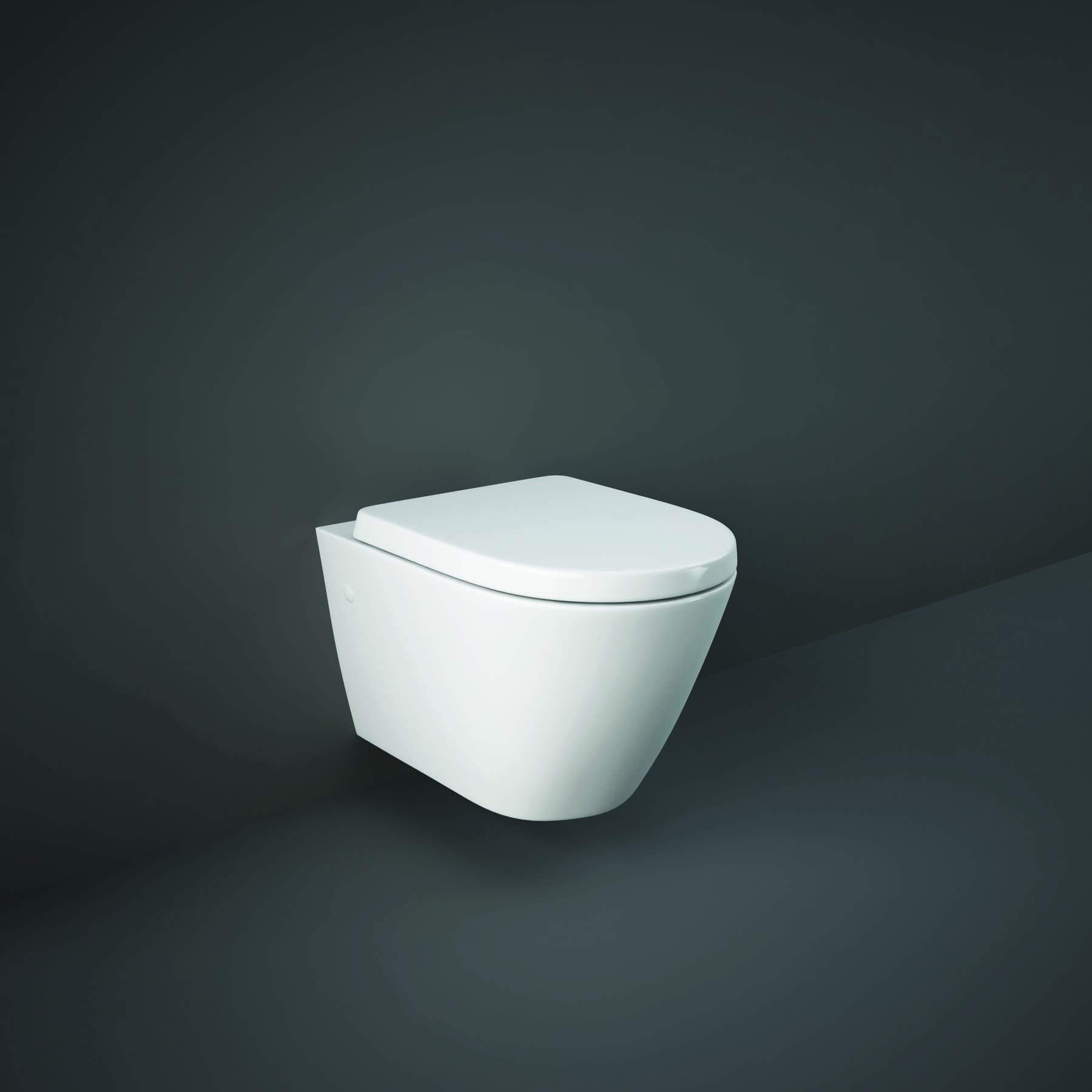 Rimless RAK Resort Compact D Shape Wall Hung Toilet WC Soft Close Seat