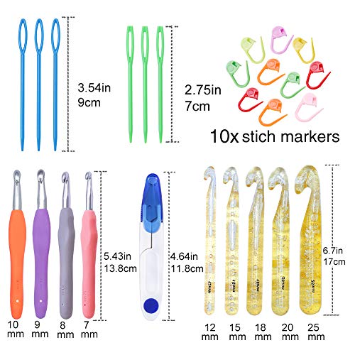 1 Crochet+Needles+Ergonomic+Markers+Scissors