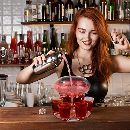 6 Schnapsglas-Spender und Halter, Spender zum Befüllen von Flüssigkeiten mit 6 Stück 34 ml Acrylbecher für Bar-Shot… – Bild 6