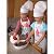 White kids'apron and chef hat set for kitchen, dress-up or craft party (M: 3-9 Years)