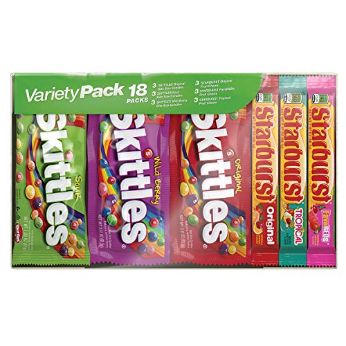 SKITTLES & STARBURST Candy Full Size Variety Mix 18 Pieces
