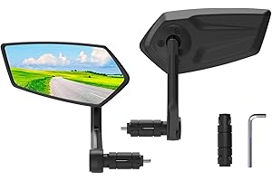RBRL Bike Mirror Bar End Bike Mirror, Rotatable Bicycle Mirror, Automotive Grade Glass Bike Side Mirrors, Scratch Resistant E-Bike Universal Rearview Mirrors for Mountain bike (Bar end-A Set)