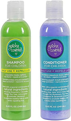 SHAMPOO & CONDITIONER Head Lice Prevention Assortment | All Natural Chemical Free Louse Repellent has Essential Oils | Kid Safe | Use Daily | 2 bottles 8.45 oz each | 16.9 oz Total