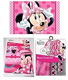 17pc Disney Minnie Mouse Shower Curtain Bath Towel Foam Mat Hooks Set