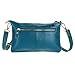 SEALINF Women's Cowhide Leather Clutch Handbag Small Shoulder Bag Purse (acid blue)