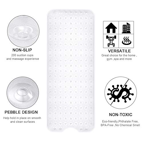 YINENN Bath Tub Shower Safety Mat 40 x 16 Inch NonSlip and Extra Large