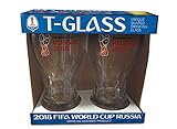 Set of 2 Russia 2018 Logos FIFA World Cup Trophy-glass - The Soccer's Fan Drinkware