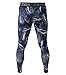 COOLOMG Men's Compression Pants Baselayer Cool Dry Sports Tights Leggings Running for Youth Boy Blue Lightning