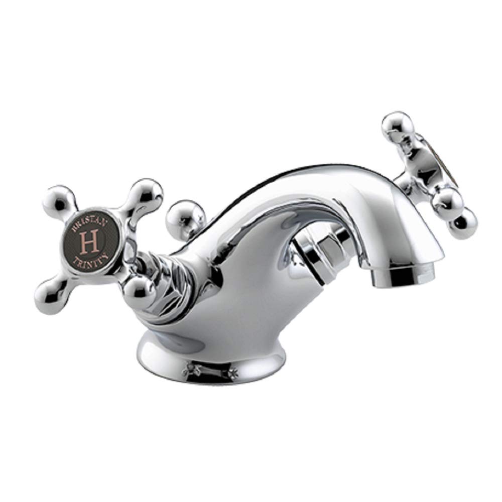 Bristan TY2 BAS C Trinity Basin Mixer with Pop-up Waste Bathroom Tap, Chrome