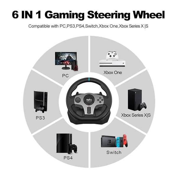 PXN GAMING RACING WHEEL V9 STEERING WHEEL 270/900° CAR SIMULATION WITH PEDAL AND SHIFTER, PADDLE SHIFTERS DRIVING WHEEL FOR PC, PS4, XBOX ONE, XBOX SERIES X|S, SWITCH