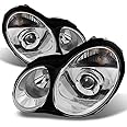 AKKON - For Mercedes Benz W203 C-Class 4Dr Sedan Wagon Halogen Type Projector Headlights Replacement Pair