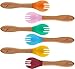 Avanchy Baby Fork Set, Bamboo and Silicone Spork Utensils, Toddler Baby Led Weaning Silverware Cutlery Flatware, Kids First Self Feeding, 2 Pack, Green