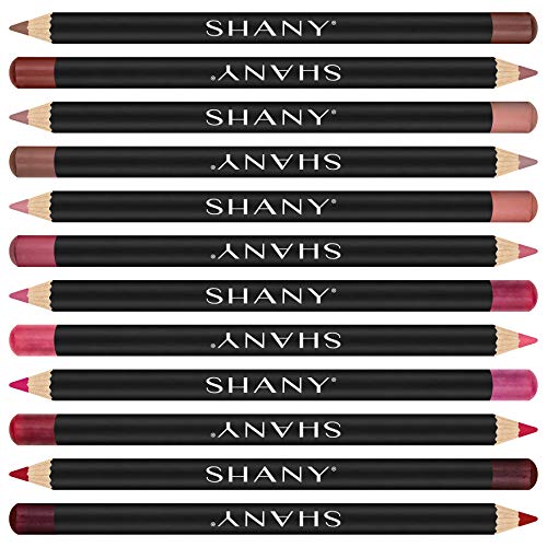 SHANY Dreamy Dozen Matte Lip Liner Set - Long-Lasting Professional Velvet Lipstick Pencils in Varying Shades - Pack of 12