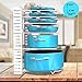 Vdomus Pot Rack Organizer with 3 DIY Methods, Pot Lid Organizer for Pans, Metal Kitchen Pot Racks, 8 pots and Pans Holder, Kitchen Storage Cabinet Organizer Cookware Storage, White